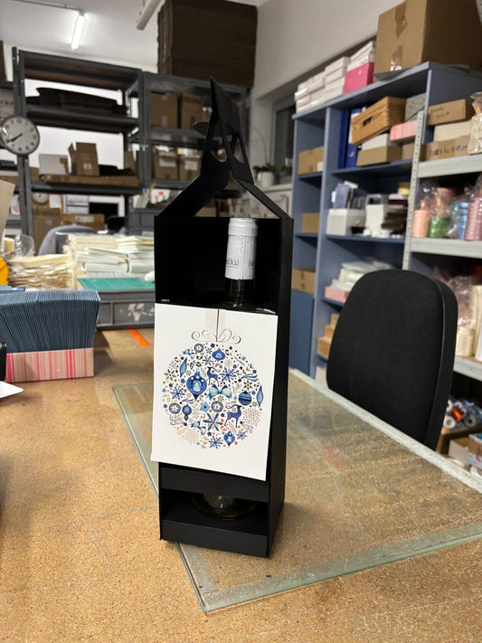 Opakowanie na butelkę Wina z rączką ze kartonu