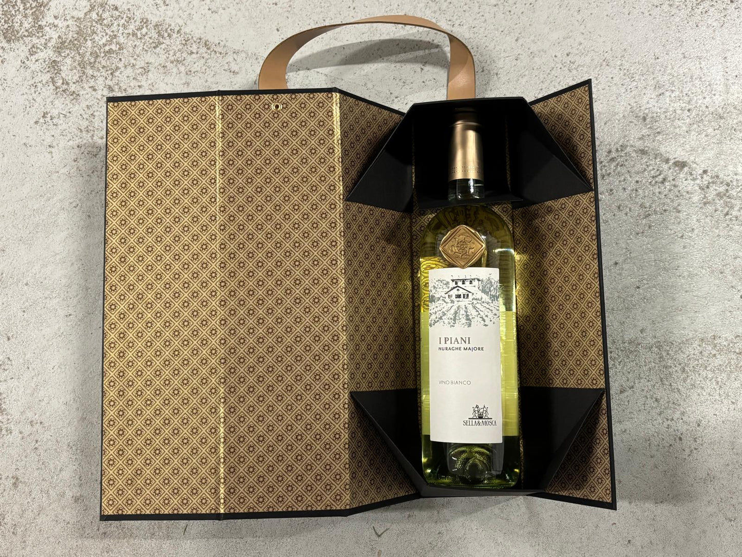 Opakowanie na butelkę Wina z rączką ze skóry